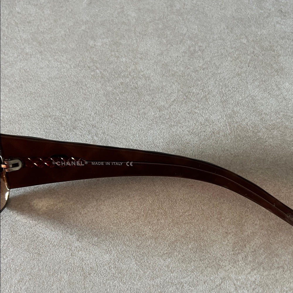 Vintage CHANEL Dark Brown Geometric Prescription Sunglasses. π - Picture 3 of 6